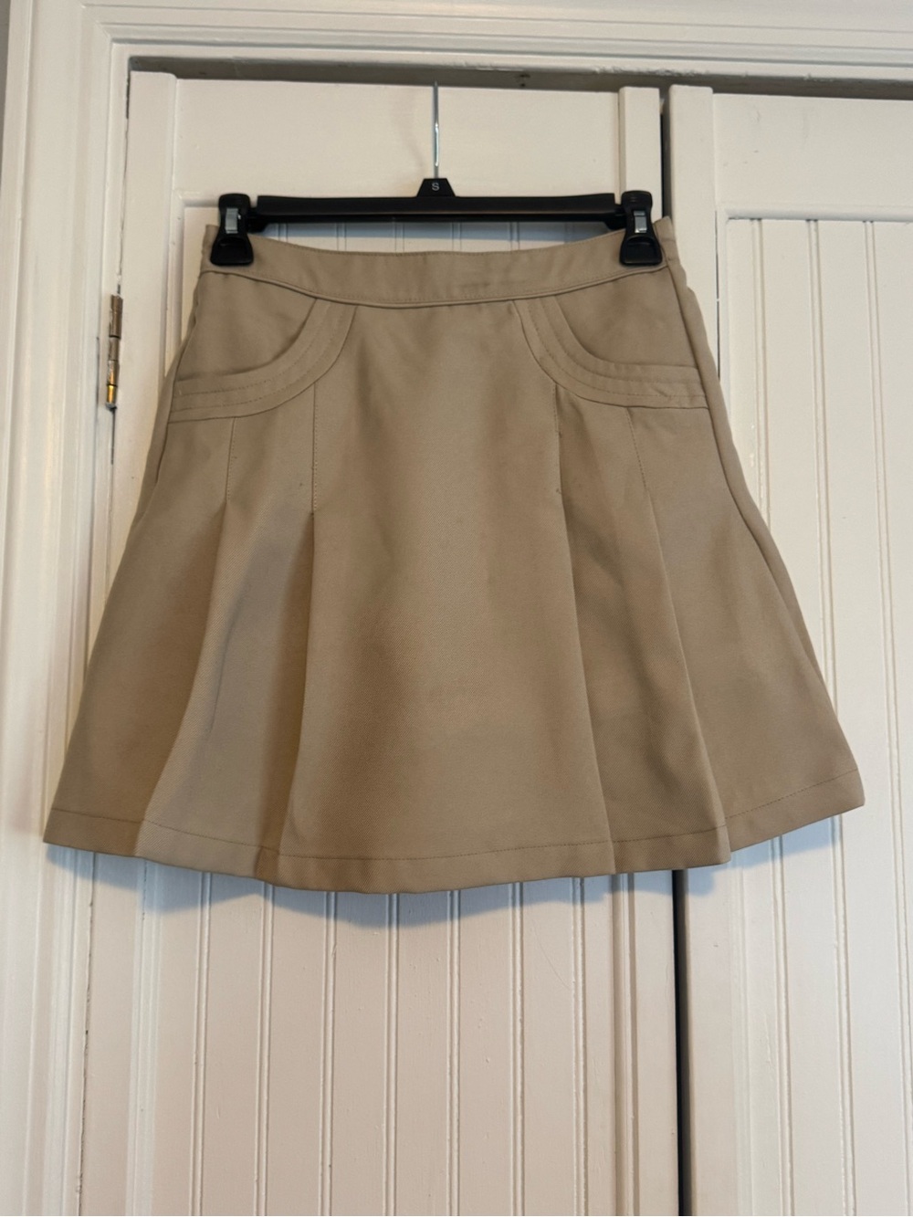 Nautica Tan Pleated A-Line Girls Skirt
